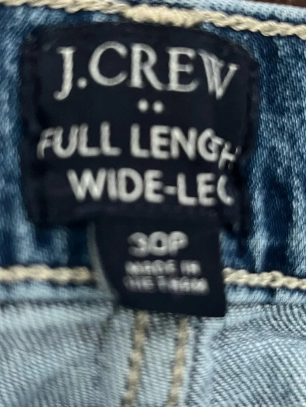 J.Crew Full Length Wide Leg Jeans Size 30P Petite High Rise Dark Wash - Picture 5 of 8